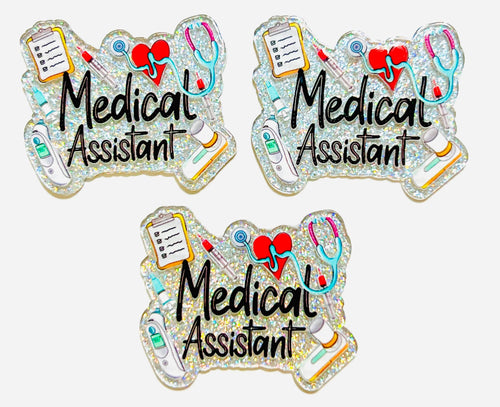 Medical assistant acrylics - flatback acrylics set of 3