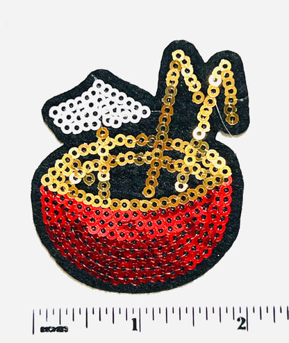 Tropical Coconut Drink - Sequins Iron on patch 2”