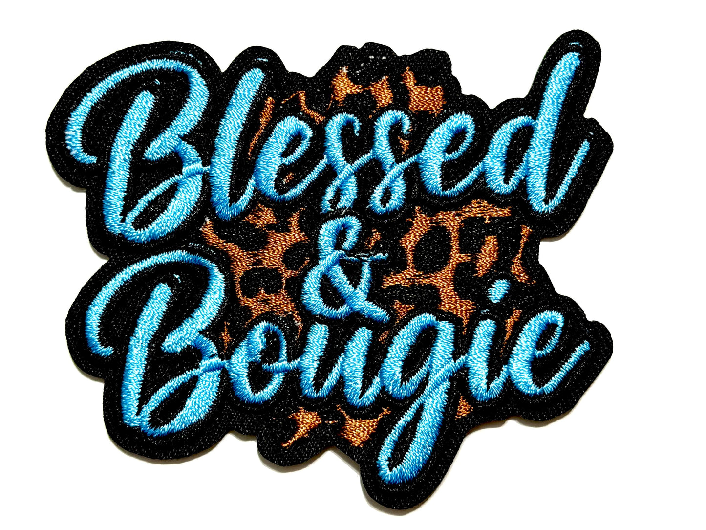 Blessed and Bougie patches multiple colors to choose from - Embroidered Iron on patches 3”