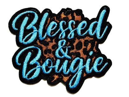 Blessed and Bougie patches multiple colors to choose from - Embroidered Iron on patches 3”