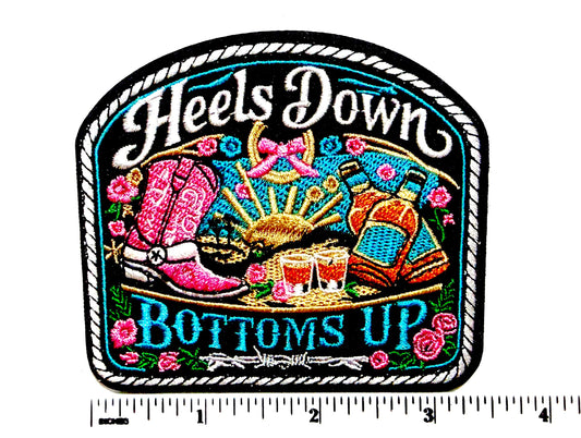 Heels down Bottoms up patch - Embroidered DIY iron on patch