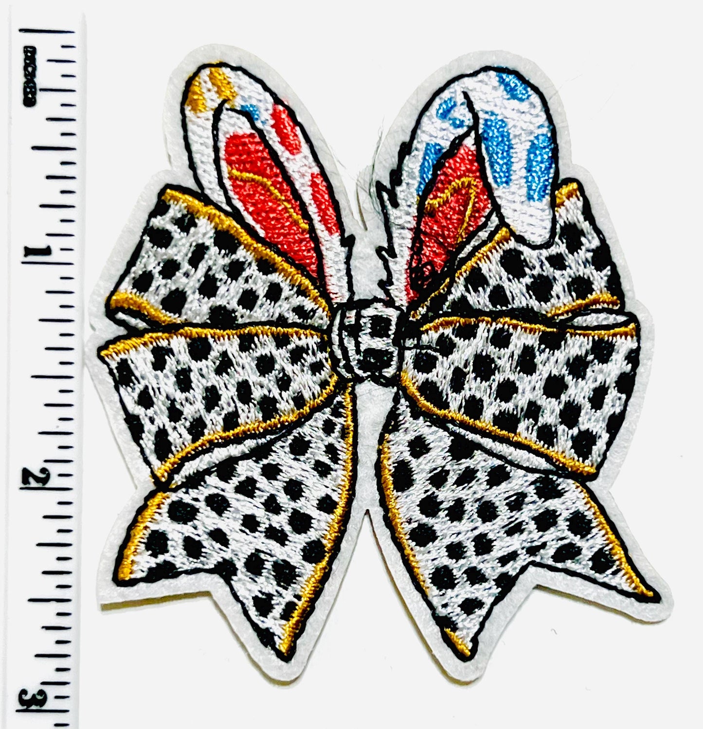 Easter Bunny Bow patches - Embroidered DIY Iron on patch