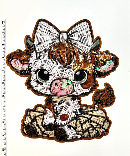Highland Cow - Sequins Iron on patch