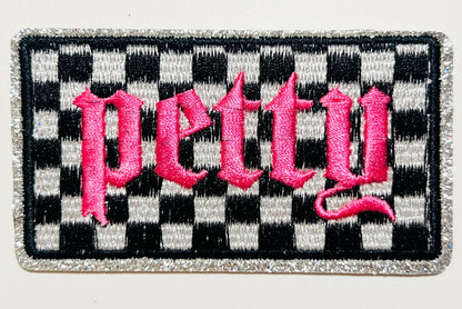 Petty checkered patch - Embroidered Iron on patch