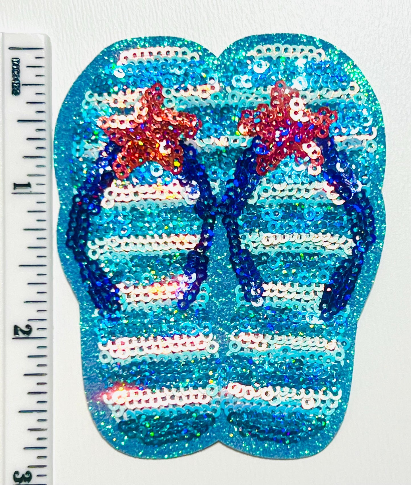 Sequin flip flops diy patch summer - Sequins Iron on patch