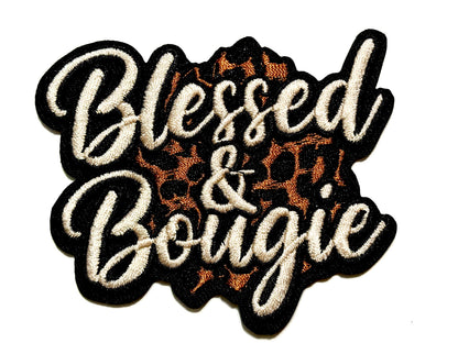 Blessed and Bougie patches multiple colors to choose from - Embroidered Iron on patches 3”