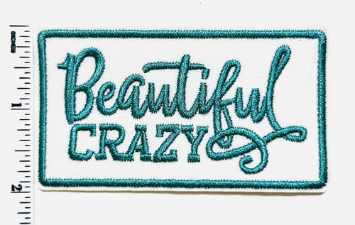 BeautifulCrazy turquoise Embroidered Patch - Iron On Applique (3.75")