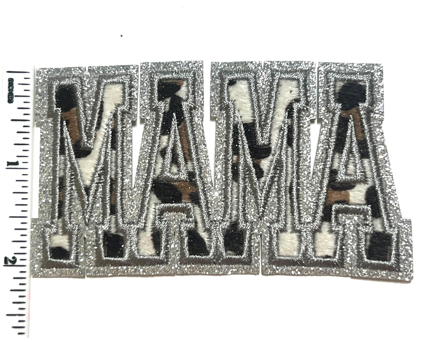 Mama in Camoflauge - Embroidered & glitter Iron on patch