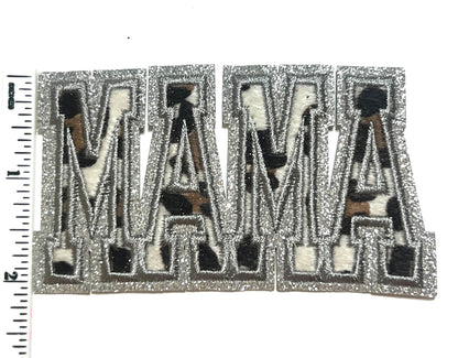Mama in Camoflauge - Embroidered & glitter Iron on patch