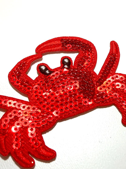 Crab sequined patch – Sequins diy Iron-On Applique
