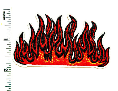 Flame Border Iron On Patch 3”