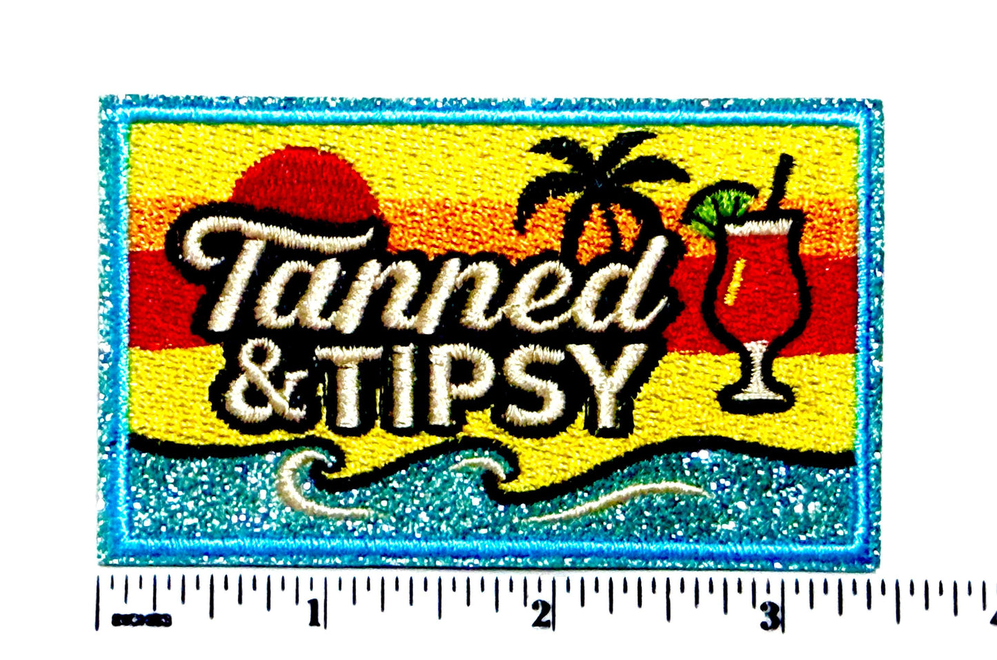Tanned and Tipsy patch - Embroidered DIY Iron on patch