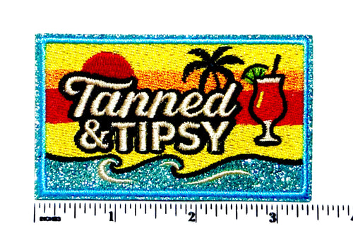 Tanned and Tipsy patch - Embroidered DIY Iron on patch