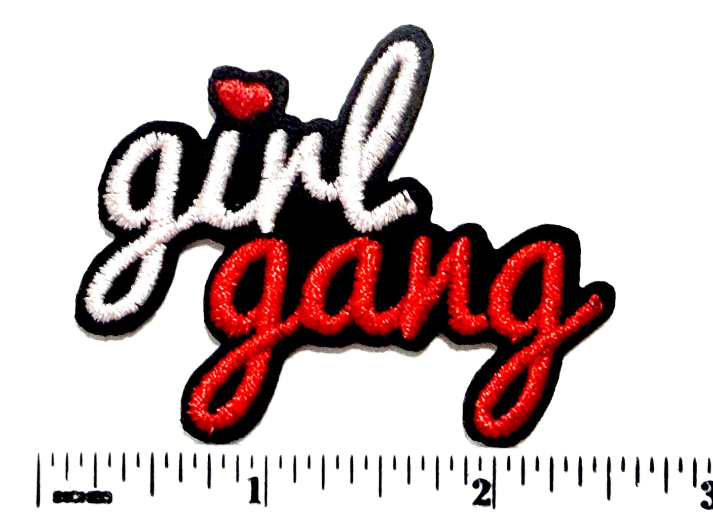 Girl Gang with heart patch - Embroidered Iron on patch