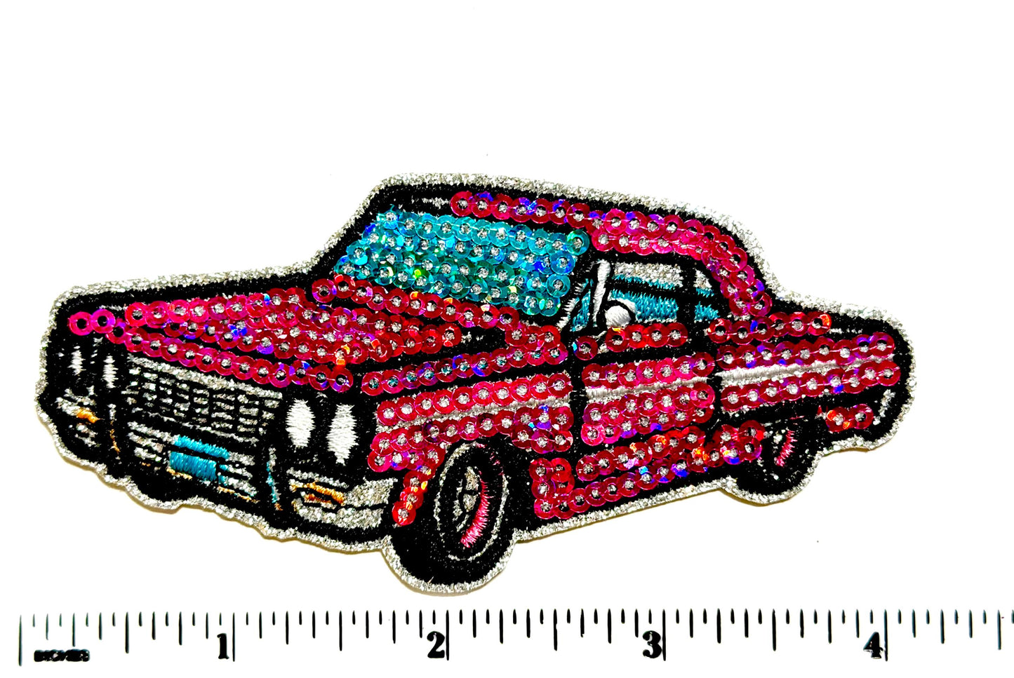 Lowrider Cars Sequins Iron On Patch - Sequins Iron On Patch