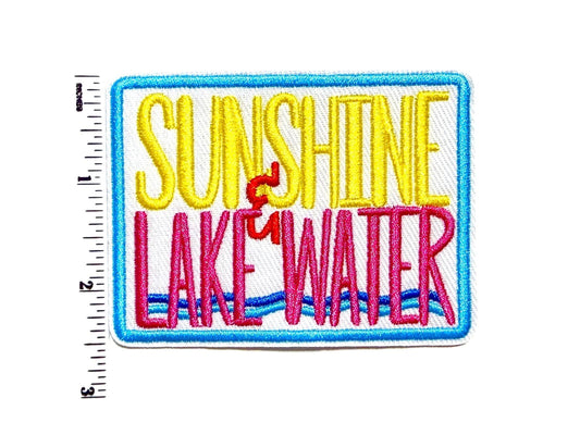 Sunshine and Lake Water - Embroidered Iron on patch 3.25”