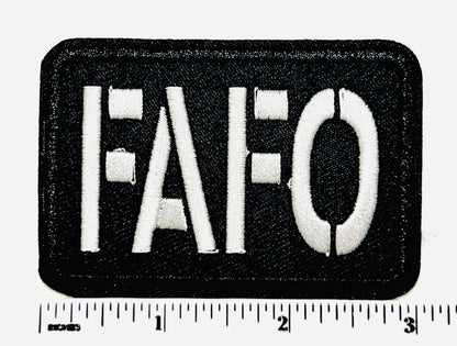 FAFO Embroidered Iron-On Patch - Pink or Black DIY Applique