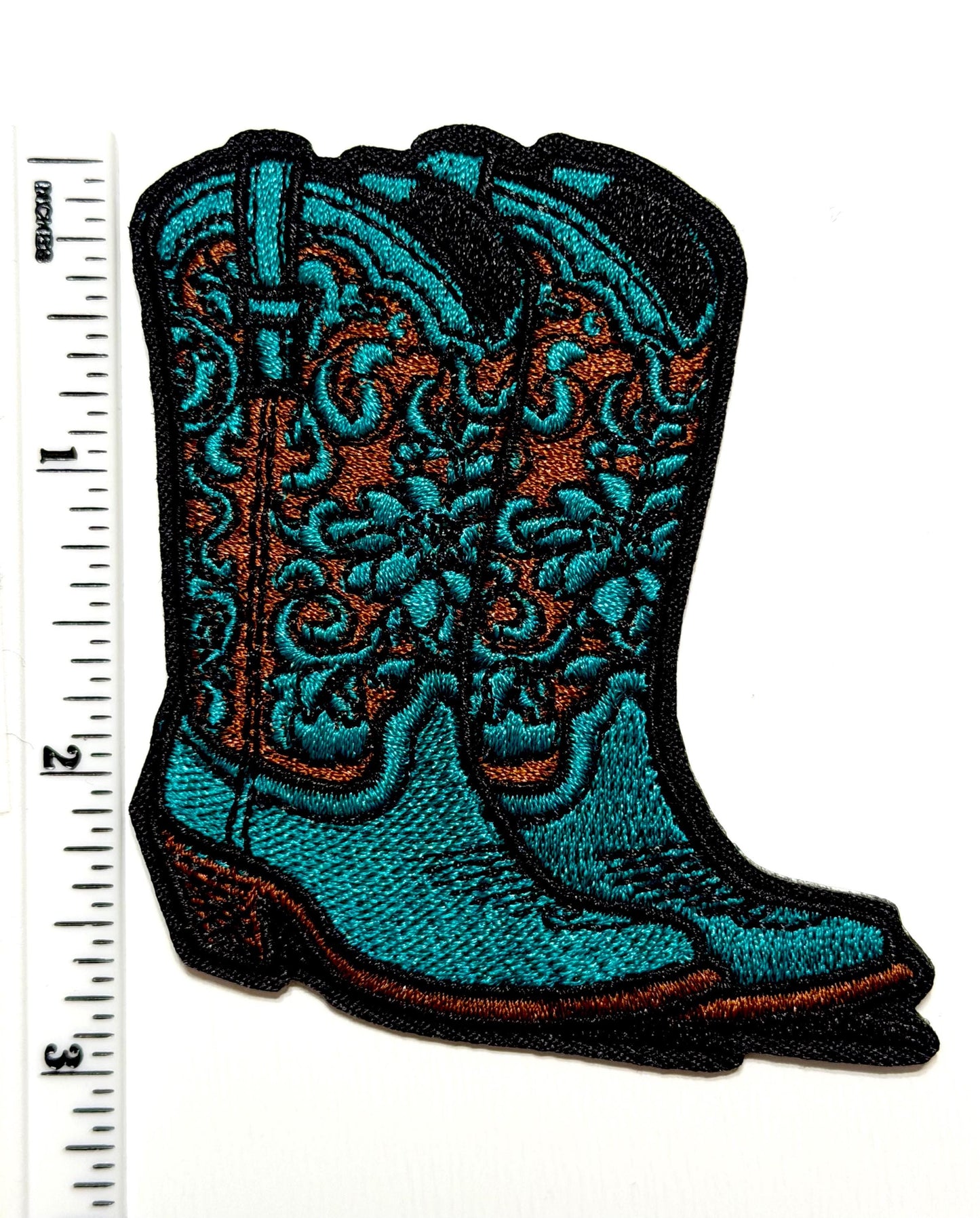 Cowgirl boots patches - Embroidered Iron On Patch 3”