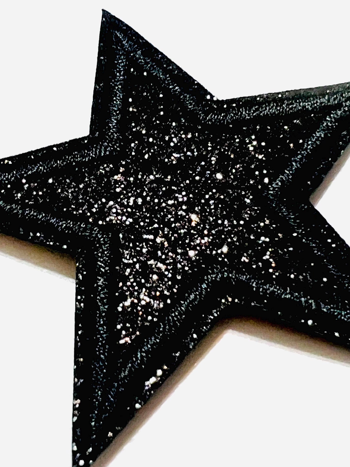 Glitter Stars blue, hot pink or black - Iron on patches