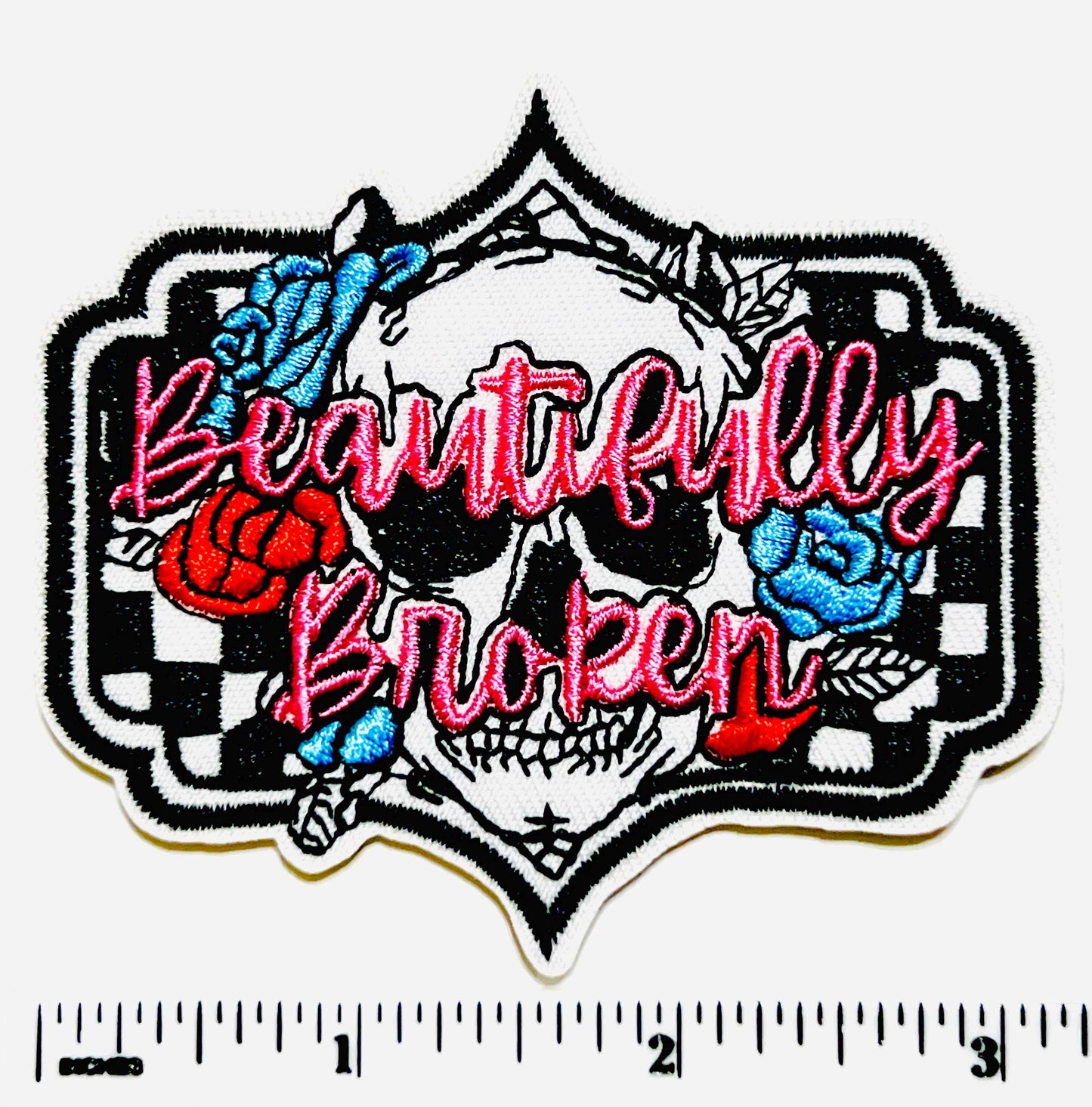 Beautifully Broken Embroidered Patch - Iron On Applique (3")