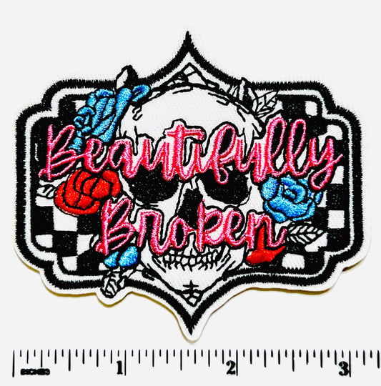 Beautifully Broken Embroidered Patch - Iron On Applique (3")