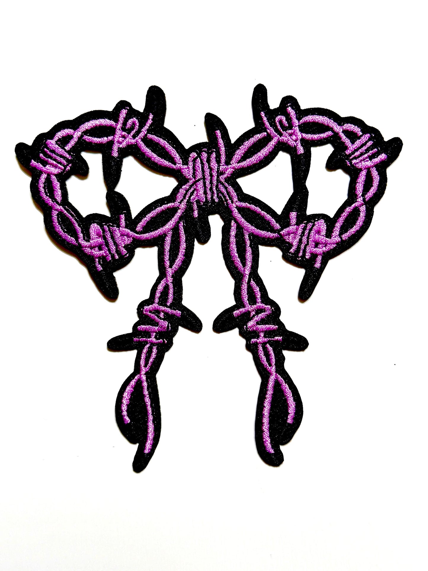 Barbed Wire Bows - Embroidered Iron on Patches 4”