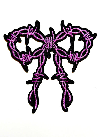 Barbed Wire Bows - Embroidered Iron on Patches 4”