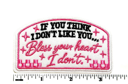 Embroidered Patch Bless Hour Heart, Funny Sarcastic Quote, Iron On DIY Applique