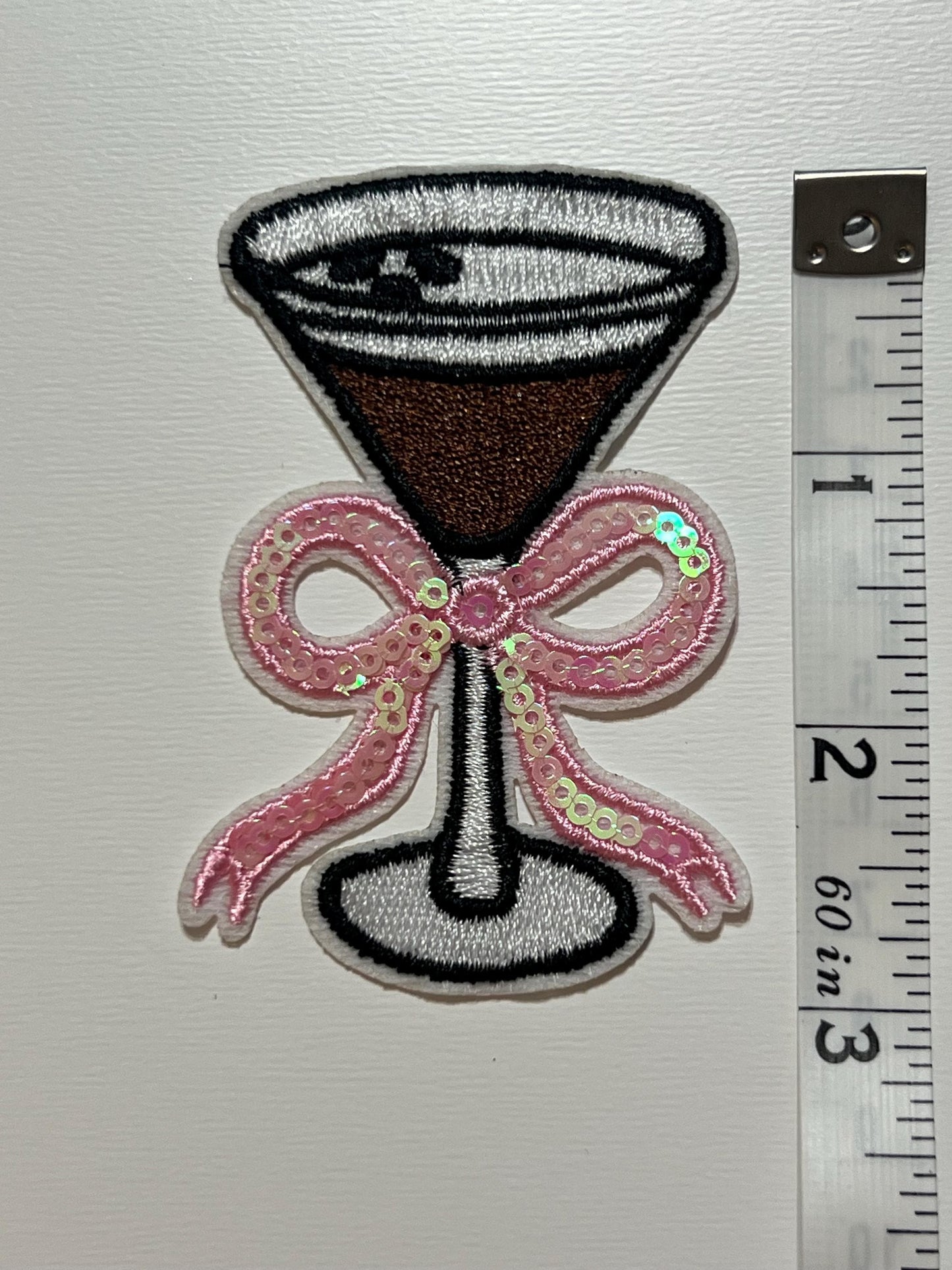 Martini Embroidered & Sequins iron on patch