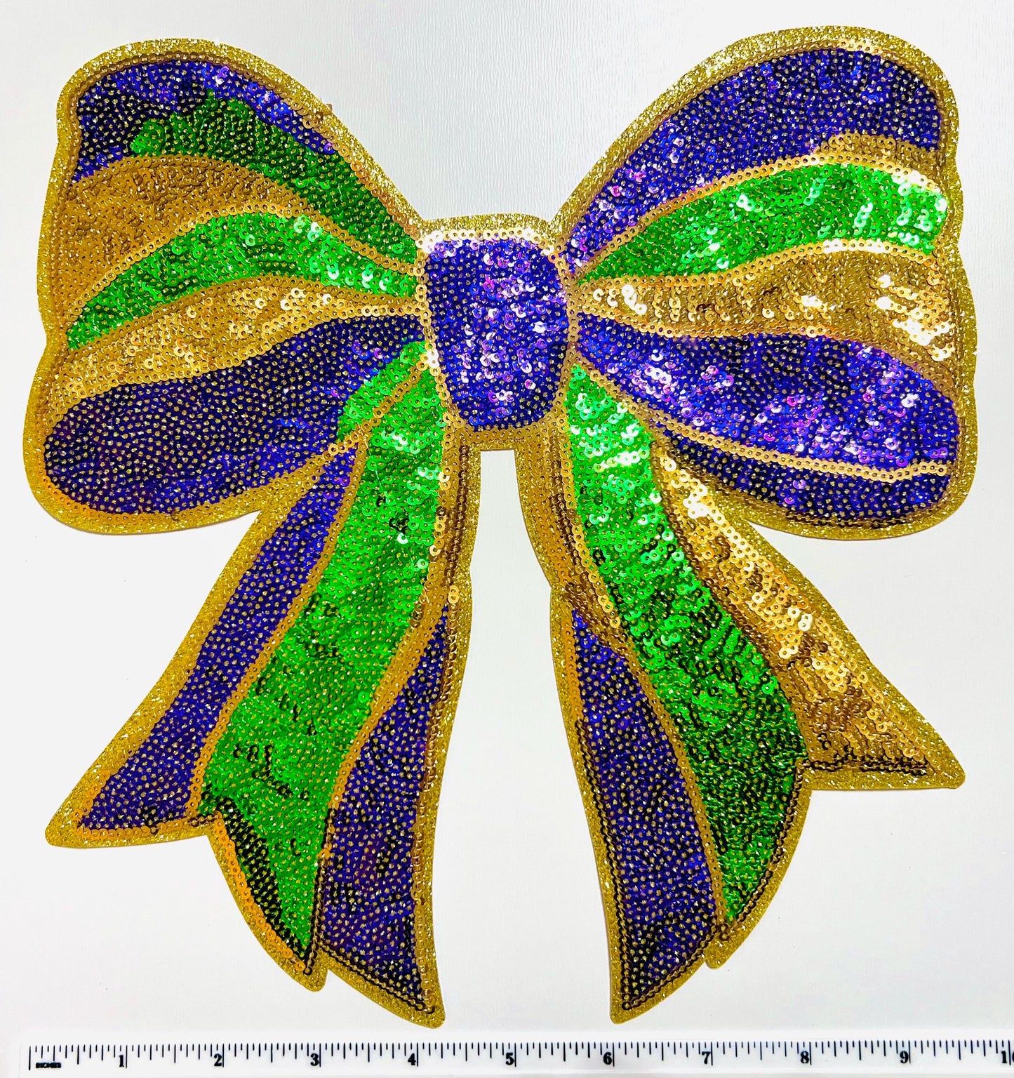 Mardi Gras Bow Large 10” sequins