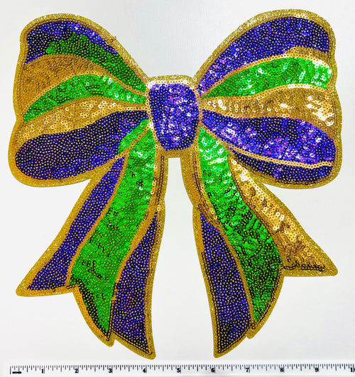 Mardi Gras Bow Large 10” sequins