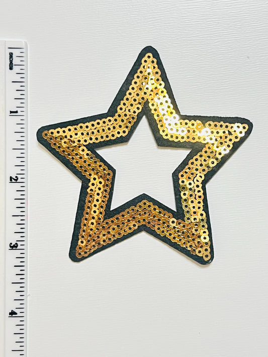 Gold Star - Sequins Iron on patch
