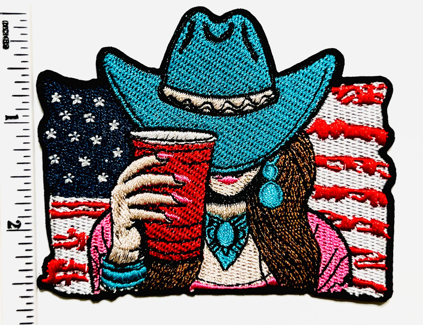Country girl American flag patches - Embroidered DIY Iron on patches