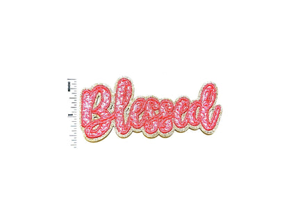 Blessed patch - Embroidered DIY Iron on patch with glitter