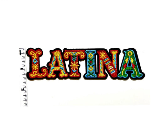 Latina colorful Embroidered Patch - Iron-On Applique (5.5”)