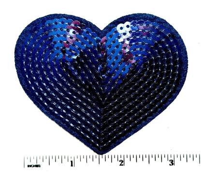 Sequins Heart patches 3” - Iron on Patch
