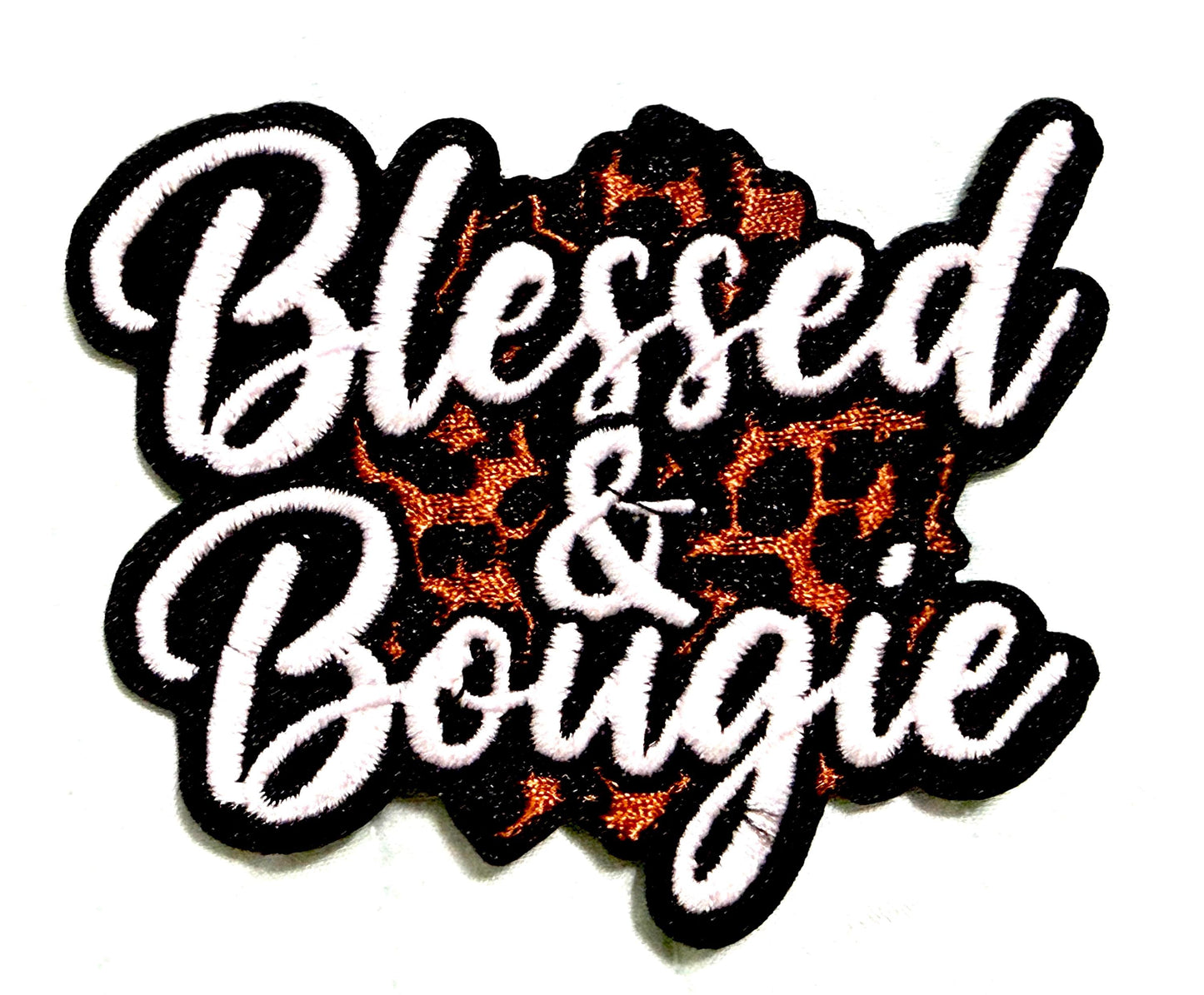 Blessed and Bougie patches multiple colors to choose from - Embroidered Iron on patches 3”