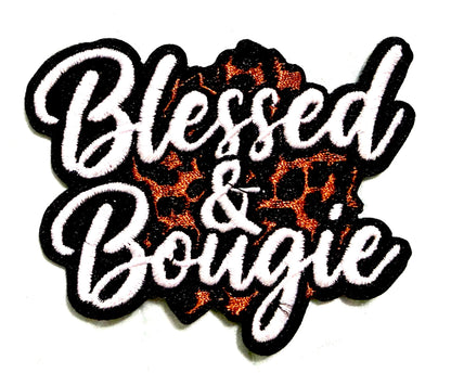 Blessed and Bougie patches multiple colors to choose from - Embroidered Iron on patches 3”