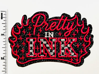 Pretty in Ink 3.5” patch - Embroidered Iron on patches