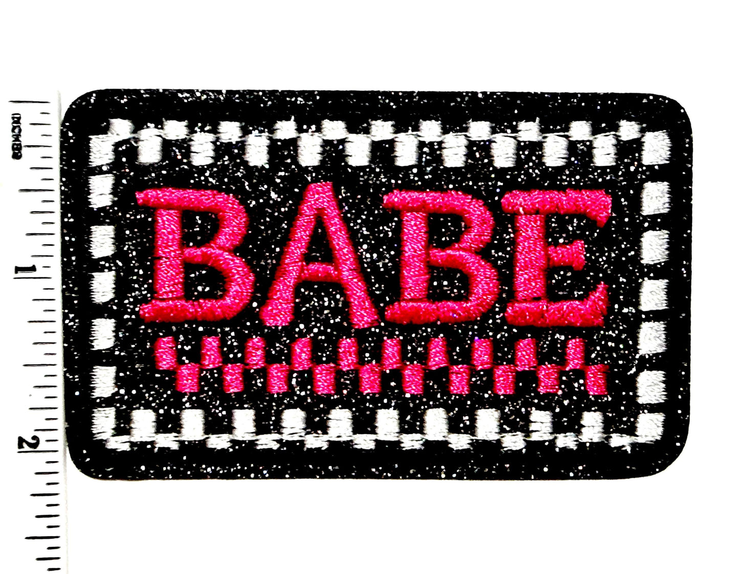 BABE hot pink checkered 3.5”