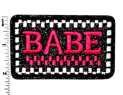 BABE hot pink checkered 3.5”