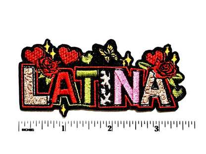 Latina colorful Embroidered - Iron On Applique 3.5”