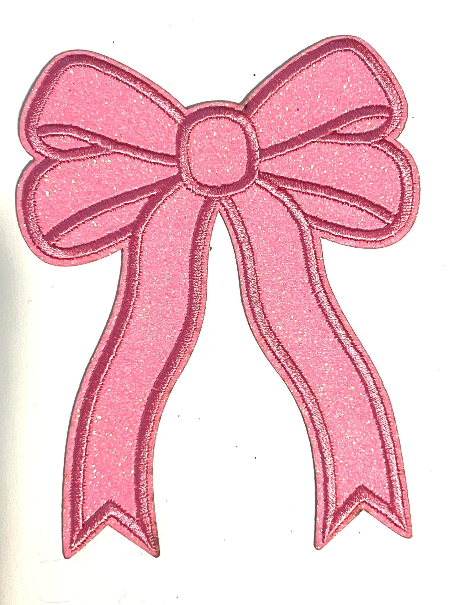 Bow with ribbon - Glitter Iron on patches