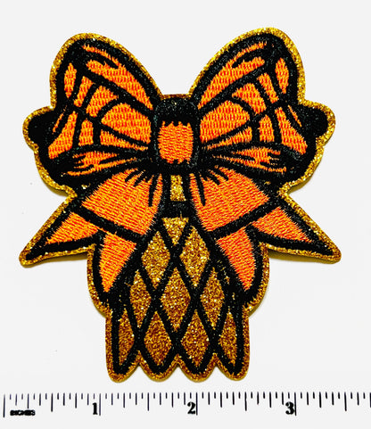 Basketball patches - Embroidered DIY Iron on patches with gold glitter