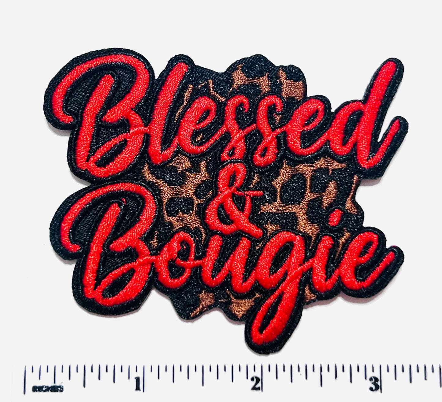 Blessed and Bougie patches multiple colors to choose from - Embroidered Iron on patches 3”