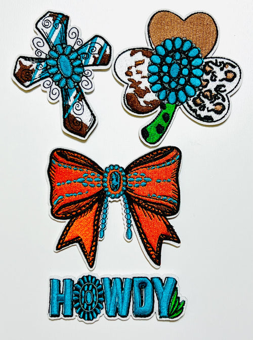 Turquoise Patches - Embroidered DIY Iron On Patch