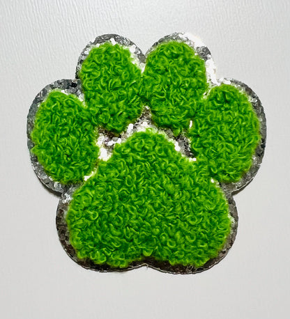 Paw Print - Chenille & Glitter iron on patch