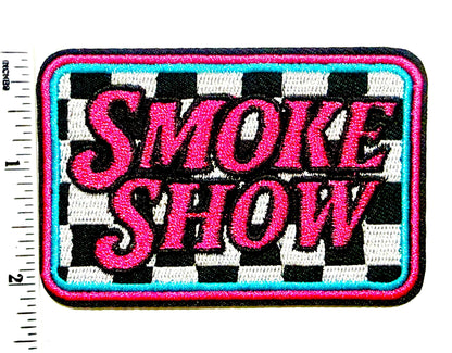 Smoke Show checkered patch - Embroidered DIY iron on patch