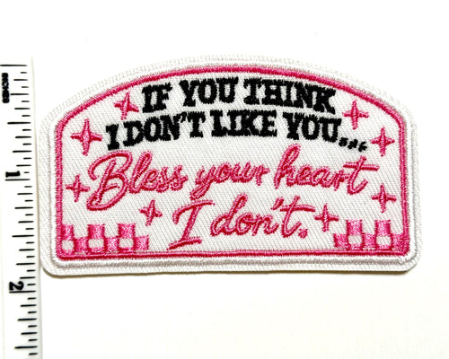 Embroidered Patch Bless Hour Heart, Funny Sarcastic Quote, Iron On DIY Applique