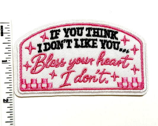 Embroidered Patch Bless Hour Heart, Funny Sarcastic Quote, Iron On DIY Applique